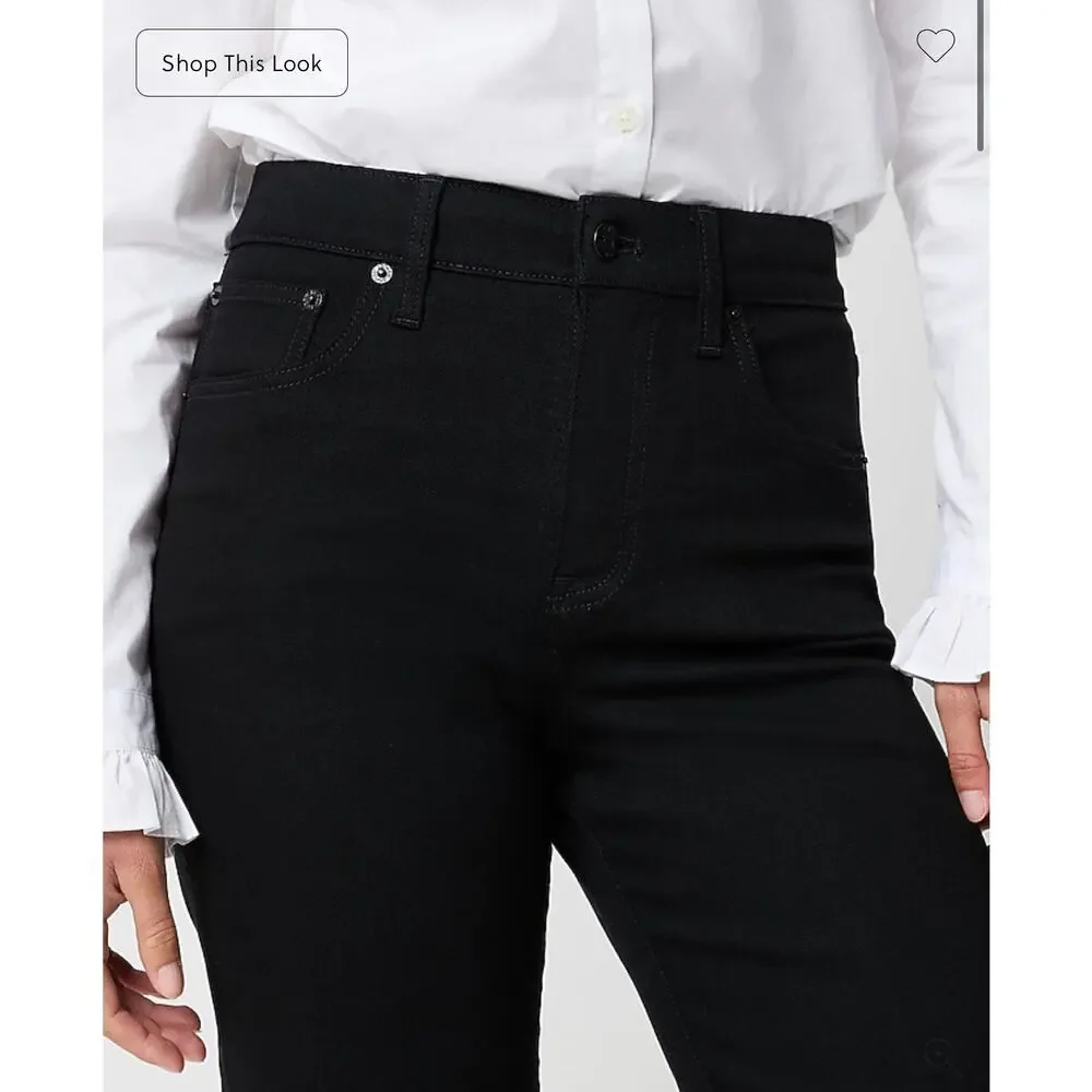 J. Crew Black wide-leg cropped jean in all-day stretch Black NWT size 35